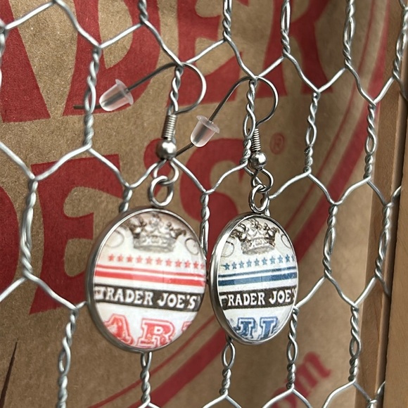 Trader Joe’s earrings 20mm chocolate wrapper - Picture 2 of 3